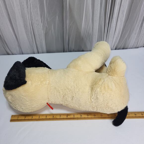 Bulldog Pug Black Tan Puppy Dog 18" Sitting Plush Stuffed Animal Classic Toy Co - Picture 9 of 11